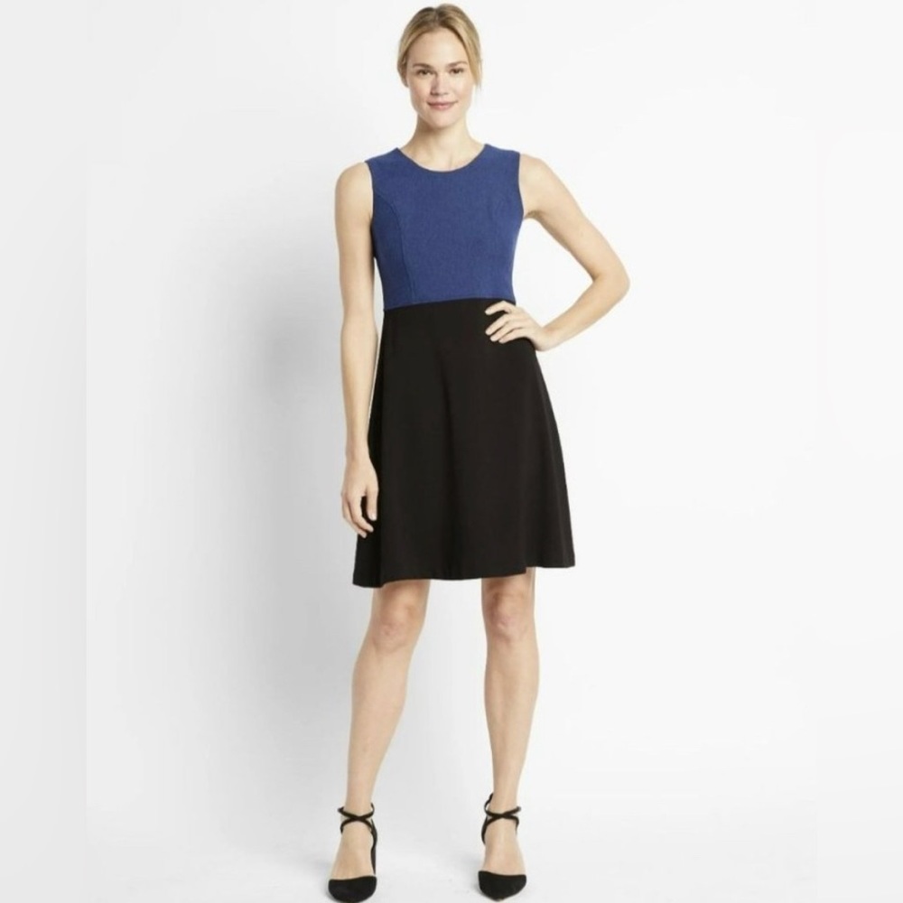 OF/Mercer Womens Waverly Two Tone Sleeveless‎ Crepe Dress